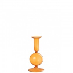 Lámpara de araña con una vela de vidrio naranja de 8x8x15 cm