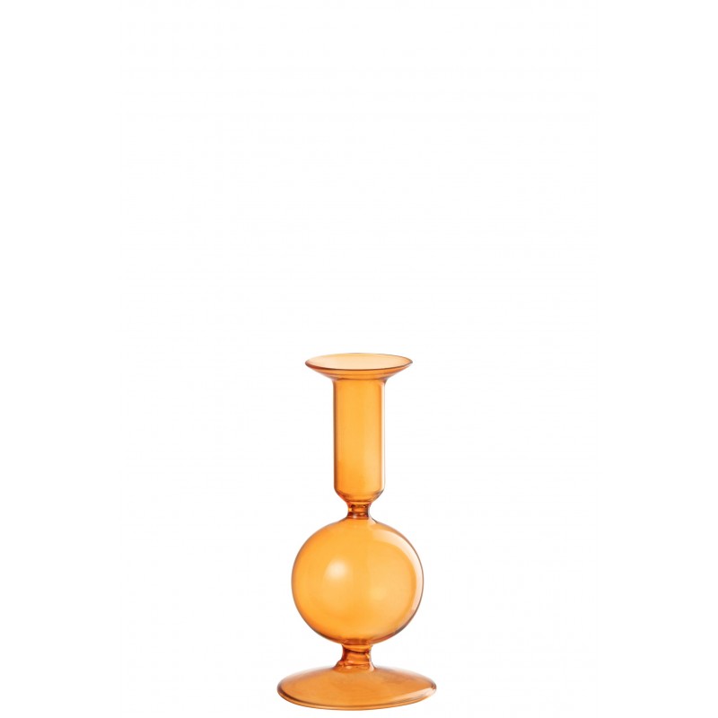 Lámpara de araña con una vela de vidrio naranja de 8x8x15 cm