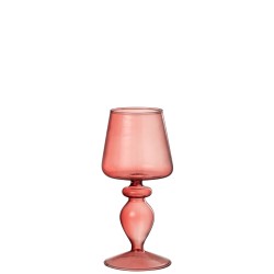 Chandelier en forme de verre en verre rose 8x8x17 cm