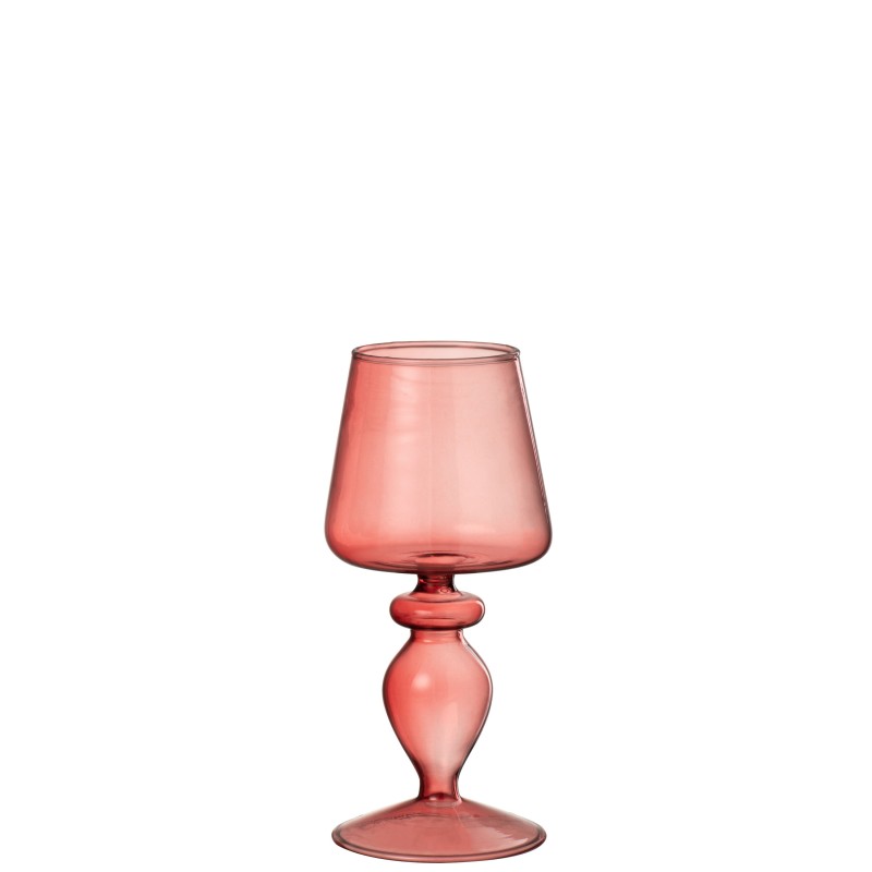 Chandelier en forme de verre en verre rose 8x8x17 cm