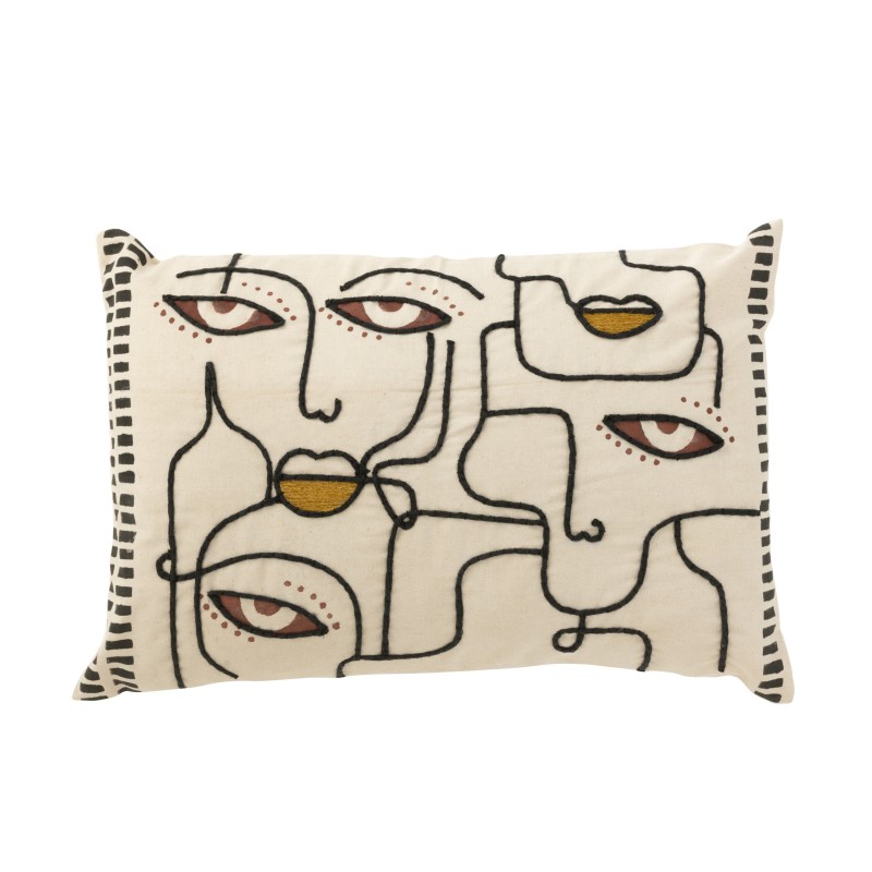 Coussin rectangulaire en polyester Beige 68x40x12cm