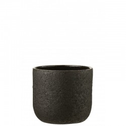 Cachepot de cerámica negro de 22x22x20 cm