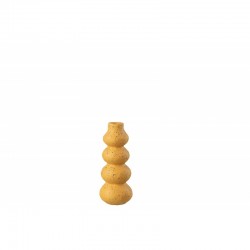 Candelabro de 4 bolas con 1 vela de cerámica naranja de 8x8x21 cm
