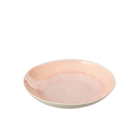 Assiette creuse en porcelaine saumon 25x25x5 cm