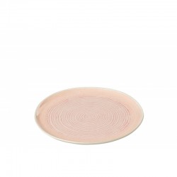 Assiette plate en porcelaine saumon 22x22x2 cm