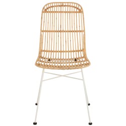 Silla con patas de metal y madera natural de 58x45x88 cm