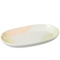 Plat ovale avec tâches en porcelaine multicouleur 37x21x5 cm