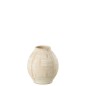 Vase rond en céramique beige 18x18x20 cm