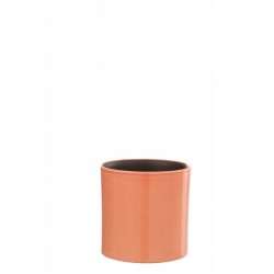 Cachepot de cerámica rosa de 14.5x14.5x14.5 cm