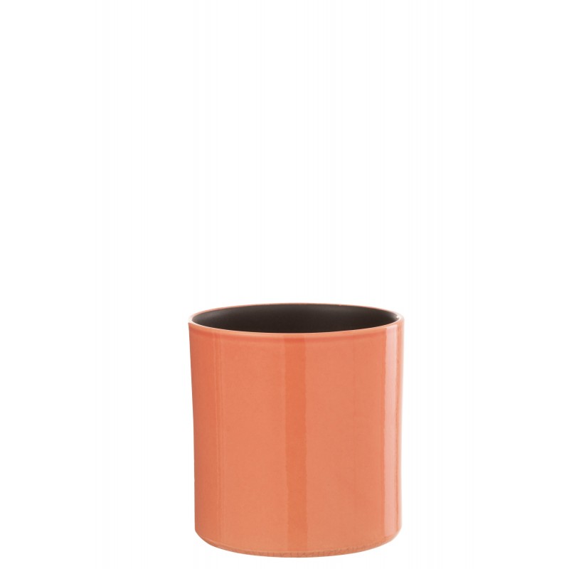 Cachepot de cerámica rosa de 16.5x16.5x16.5 cm