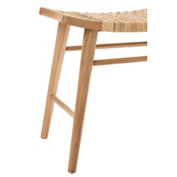 Tabouret en bois naturel 33.5x56.5x47.5 cm