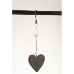 Corazón colgante de madera negra 10x9x1,5cm