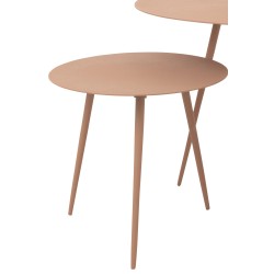 Set de 3 tables gigognes en métal rose 56x56x44.5 cm