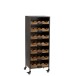 ARMOIRE A ROULETTES 7 TIROIRS POUR BOUTEILLES DE VIN METAL/BOIS NATUREL