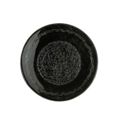 Plateau rond avec bords en métal noir D60cm