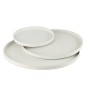 Plateau rond avec bords en métal blanc D35cm