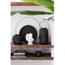 Plateau rond avec bords en métal noir D60cm