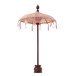 Parasol avec pied et floches en bois saumon 57x57x51 cm