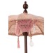 Parasol avec pied et floches en bois saumon 57x57x51 cm