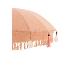 Parasol avec pied et floches en bois saumon 57x57x51 cm