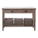 Console avec 2 tiroirs et 3 paniers en bois naturel 120x40x80 cm