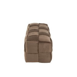 Pouf 3 places en Textile Marron 120x42x38cm