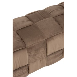 Pouf 3 places en Textile Marron 120x42x38cm