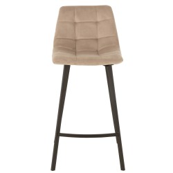 Chaise de bar en métal noir et textile beige 47x43x95 cm