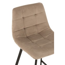 Chaise de bar en métal noir et textile beige 47x43x95 cm