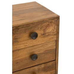 Meuble 4 tiroirs en bois marron 40x40x88 cm