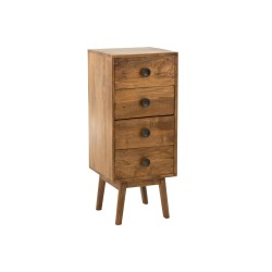 Meuble 4 tiroirs en bois marron 40x40x88 cm