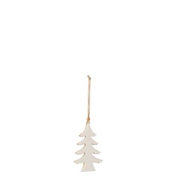 Sapin de Noël à suspendre en bois blanc 8x2x13 cm