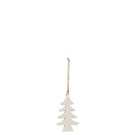 Sapin de Noël à suspendre en bois blanc 8x2x13 cm