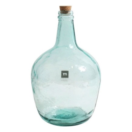 Vase dame jeanne en verre transparent 31cm 4L