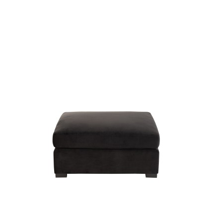 Pouf carré velours en bois noir 113x100x60 cm