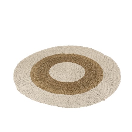 Tapis naturel rond zostère en bois blanc 149x149x1 cm