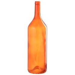 VASE BOUTEILLE LONG VERRE ORANGE LARGE