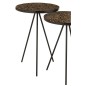 Lot de 2 tables avec cercles en résine marron et noir H50 et 58cm