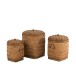 Set de 3 paniers avec couvercle en bois naturel 41x40x48 cm