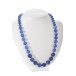 COLLIER AGATE FACET ROND BLUE F