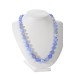 COLLIER AGATE FACET ROND BLEU CLAIR