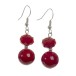 BOUCLE D'OREILLE CRISTAL+PERLE ROUGE