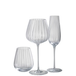 Flute à champagne avec ligne en verre transparent H25cm