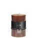 Bougie cylindrique 48H en Paraffine marron 7x7x10 cm