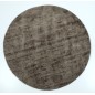 Tapis rond fait main en textile gris 150x150x2 cm