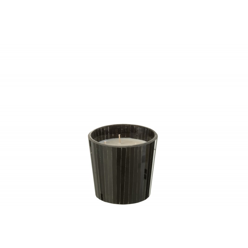 Bougie parfumée 35H dans pot en verre noir 12x12x11.5 cm