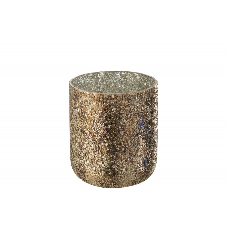 Bougie parfumée 80H dans pot en verre Bronze 17x17x20 cm