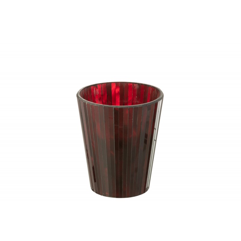 Bougie parfumée 60H dans pot en verre rouge 15.5x15.5x18.5 cm