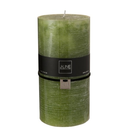 Bougie cylindrique 140H en Paraffine vert 10x10x20 cm