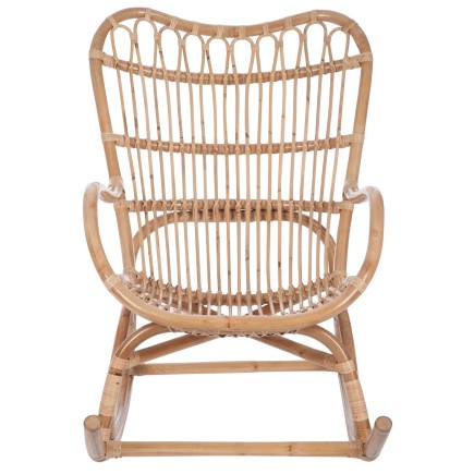 Fauteuil à bascule en bois naturel 110x70x97 cm